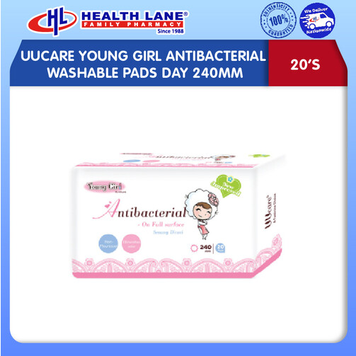 UUCARE YOUNG GIRL ANTIBACTERIAL WASHABLE PADS DAY 240MM 16'S